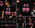 Pink Skull Cherry Coquette Shirt – Cute Goth Halloween Graphic Tee for Women