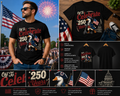 Off To Celebrate 250 Years T-Shirt – Funny Patriotic Goose USA 250th Anniversary Independence Day Tee