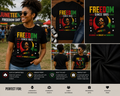 Juneteenth Freedom Since 1865 Black Woman T-Shirt – Celebrate Educate Emancipate Graphic Tee