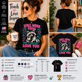 Y’all Were Feral But I Low Key Love You Cute Retro Heart Sunglasses Raccoon Teacher T-Shirt