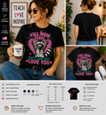 Y’all Were Feral But I Low Key Love You Peace Sign Raccoon Teacher T-Shirt