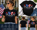 USA 250th Anniversary Bow Shirt, America 1776–2026 Patriotic Floral Tee, Retro 4th of July Freedom Graphic T-Shirt