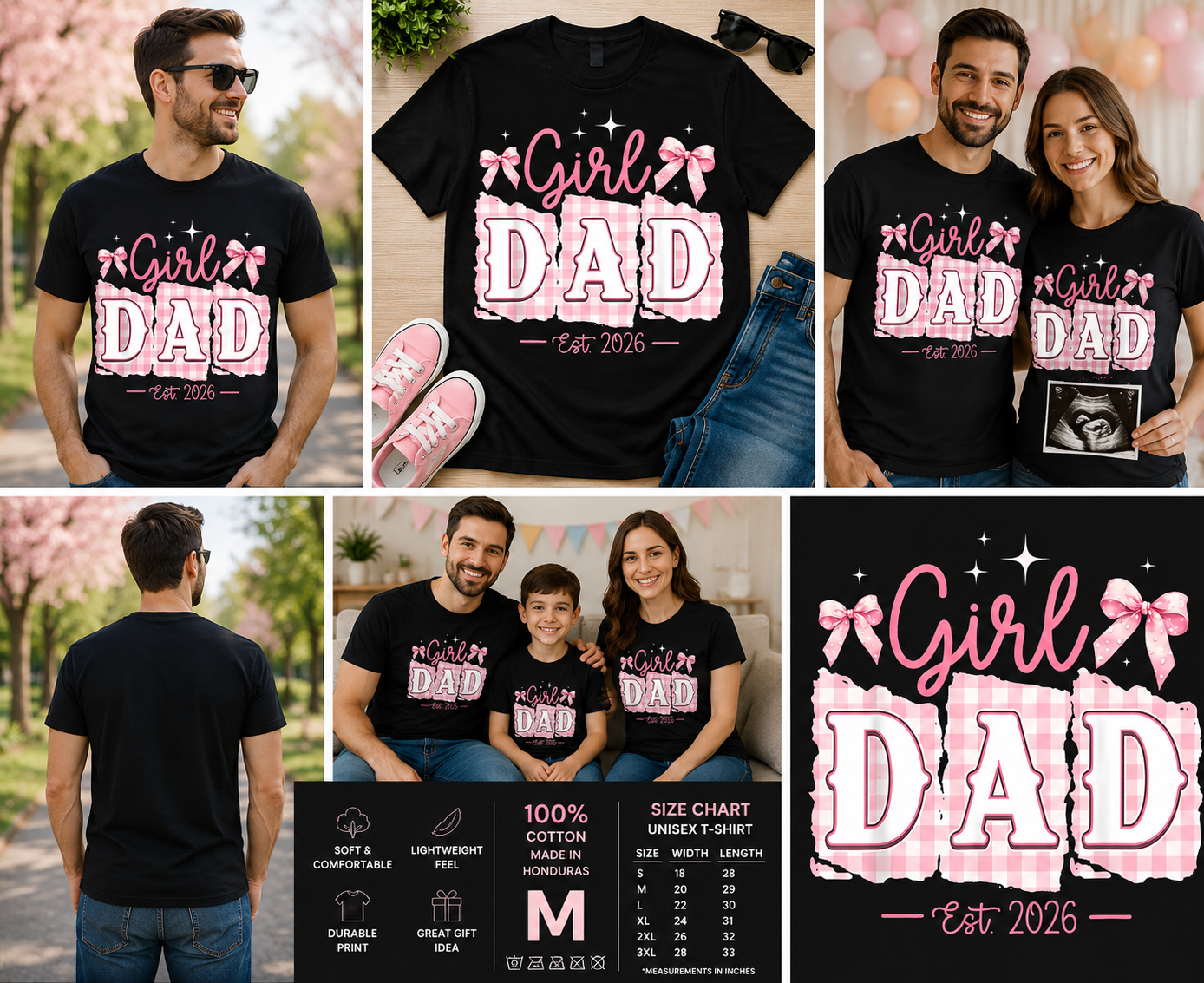 Girl Dad Est. 2026 Shirt, First Time Dad To Be Tee, Baby Girl Pregnancy Announcement Shirt, Future Girl Dad Gift, Matching New Dad T-Shirt