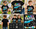 Happy Easter Monster Truck Easter Eggs Kids T-Shirt – Cute Offroad Truck Bunny Holiday Tee for Boys & Girls