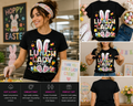 Lunch Lady Crew Easter Bunny T-Shirt | Funny Cafeteria Staff Easter Graphic Tee
