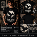 Shinedown Flying Raven Graphic T-Shirt – Gothic Rock Band Inspired Unisex Black Tee for Alternative Music Fans