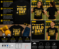 Field Day Blue Team Spirit Shirt – Yellow School Team Day Graphic T-Shirt