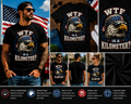 WTF Is A Kilometer? Funny Patriotic Eagle T-Shirt – American Flag Freedom Humor Graphic Tee for Men & Women