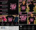 Field Day Blue Team Pink Spirit Shirt – Cute School Team Day Graphic T-Shirt