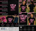 Field Day Blue Team Pink Bow Shirt – Cute School Spirit Team Day T-Shirt