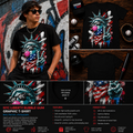NYC Liberty Bubble Gum Graphic T-Shirt – Patriotic Street Art Statue of Liberty Tee for Men & Women