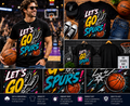 Let’s Go Spurs Retro Basketball T-Shirt – Vintage San Antonio Basketball Fan Graphic Tee for Men & Women