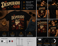 The Desperado Club Funny Cowboy Cat Whiskey Lover Vintage Graphic T-Shirt