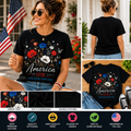 America 1776 Freedom Forever Floral T-Shirt – Patriotic Wildflower Independence Day Graphic Tee, Vintage 4th of July Shirt