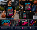 Spurs Never Stop Retro Basketball T-Shirt – Vintage San Antonio Basketball Fan Graphic Tee for Men & Women