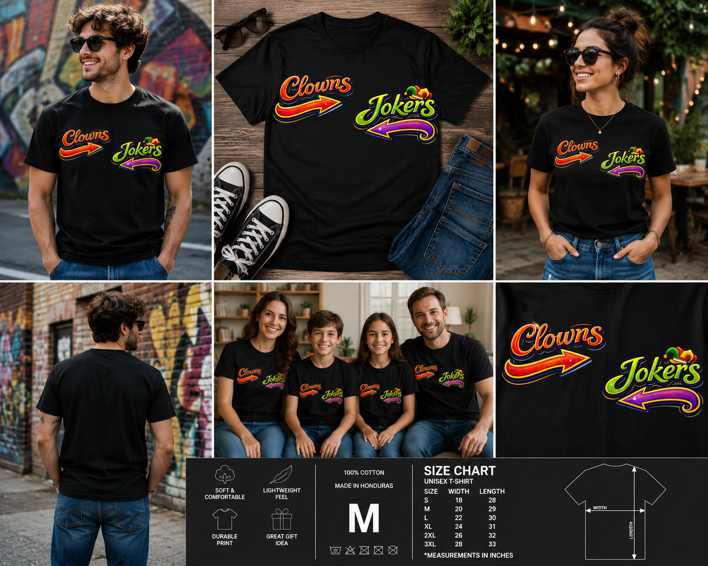 Clowns to the Right Jokers to the Left Funny Graphic T-Shirt