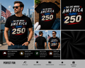 The One Where America Turns 250 Patriotic USA 250th Anniversary Graphic T-Shirt