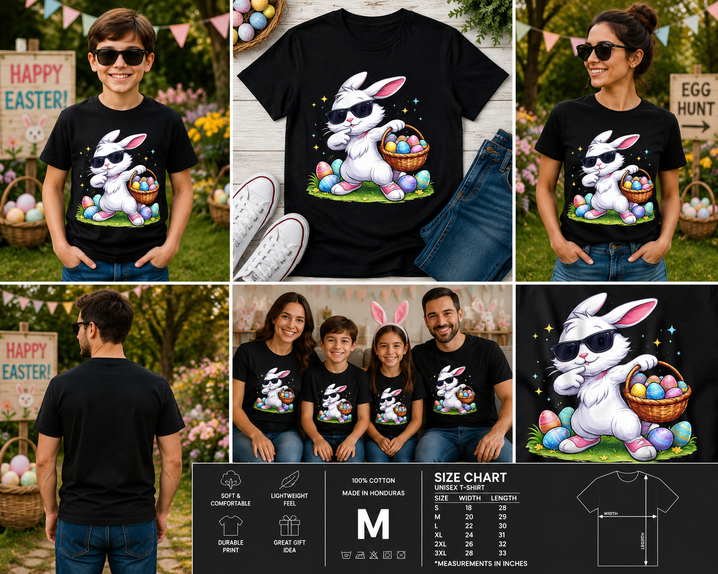 Cool Dabbing Easter Bunny Graphic T-Shirt – Funny Easter Rabbit Tee