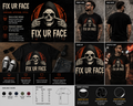 Fix Ur Face Skull Funny Sarcastic Graphic T-Shirt – Dark Humor Gothic Tee