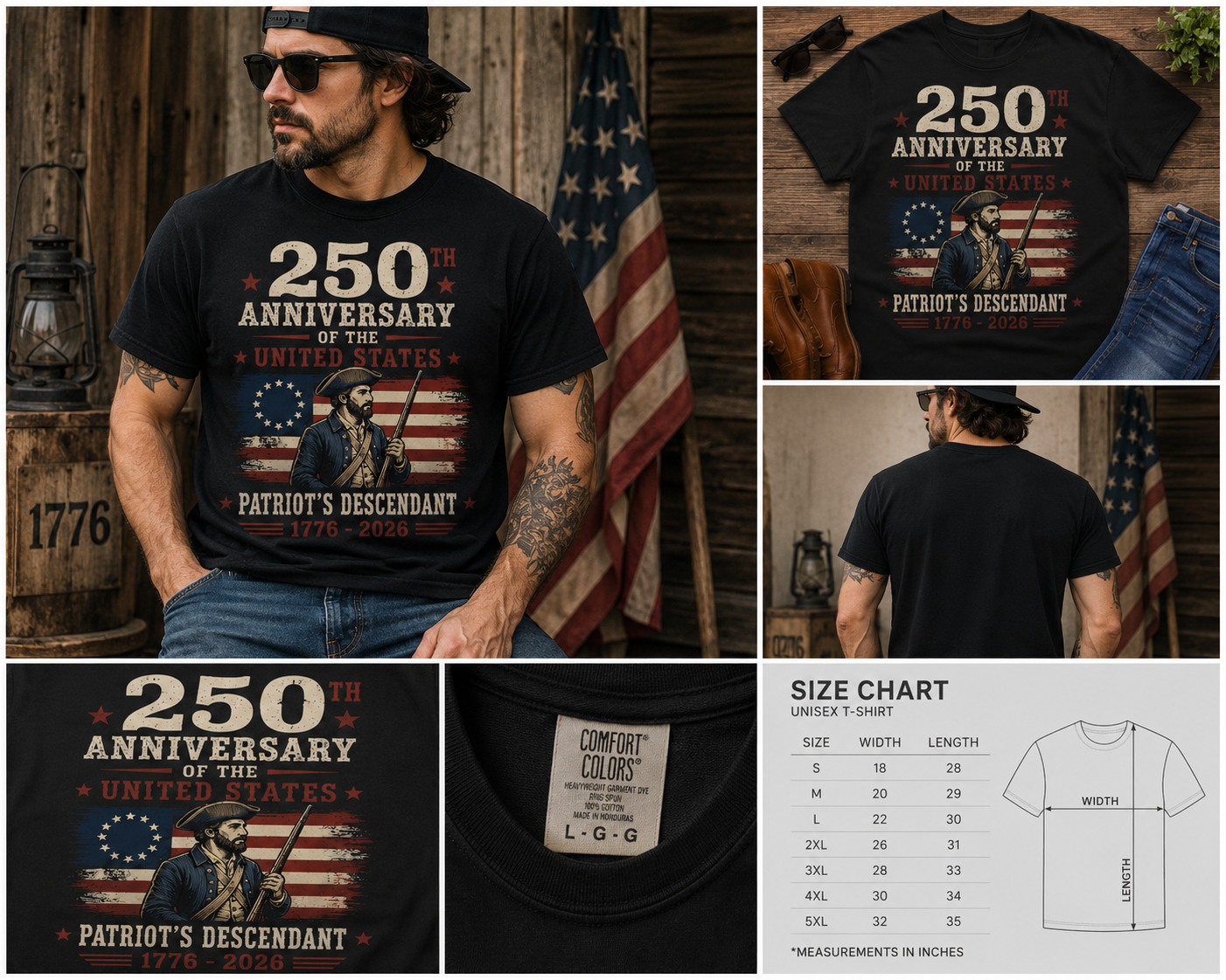 250th Anniversary of the United States Patriotic T-Shirt