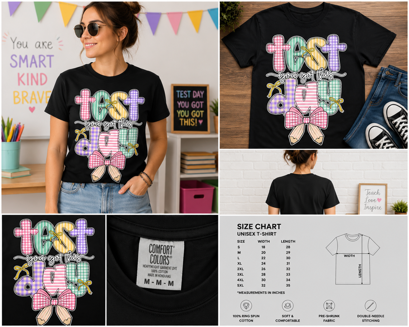 Test Day You Got This Teacher T-Shirt, Cute Coquette Bow School Testing Tee, Motivational Student Exam Shirt