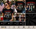 Girls Will Be Girls Feminist Patriotic T-Shirt | Equal Powerful Limitless Women's Empowerment Graphic Tee | 4th of July Shirt